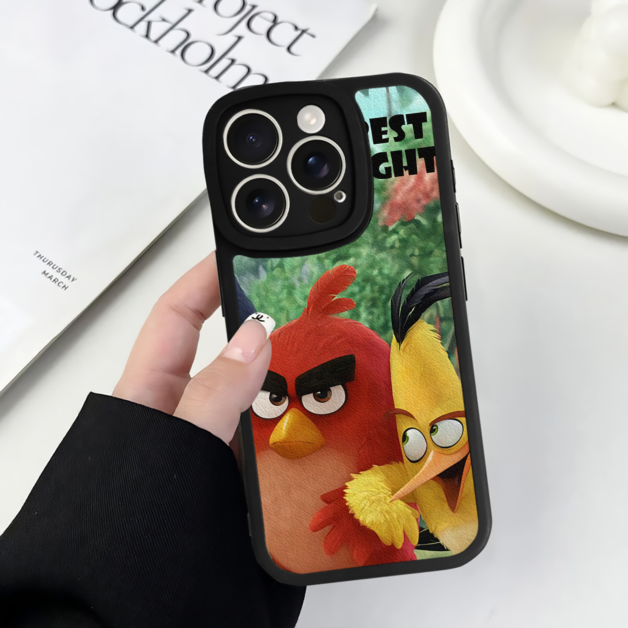 （画像用） Angry Birds アングリーバード 【iPhone 16シリーズ対応】シリコンスマホケース（レザー調） 材質：シリコン